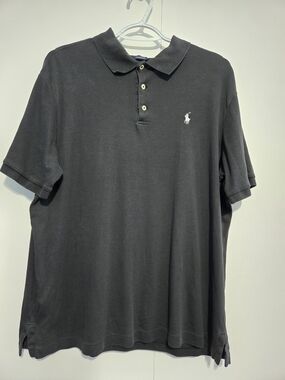 Polo Ralph Lauren Classic Fit Polo Shirt Black Pony Logo Mens Large